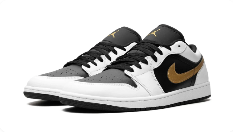 Air Jordan 1 Low – White/Black/Metallic Gold