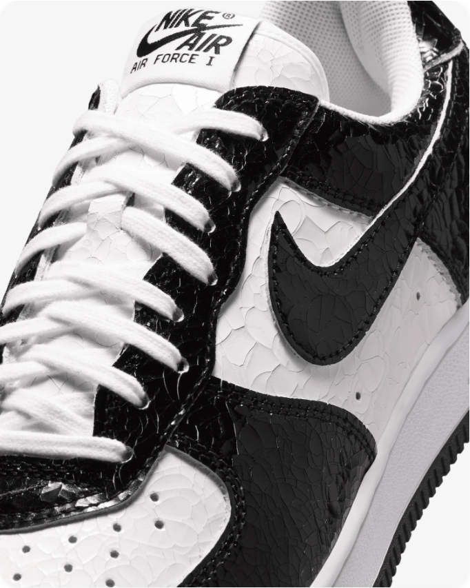 Nike Air Force 1 '07 – White/Black Crocodile Patent Leather