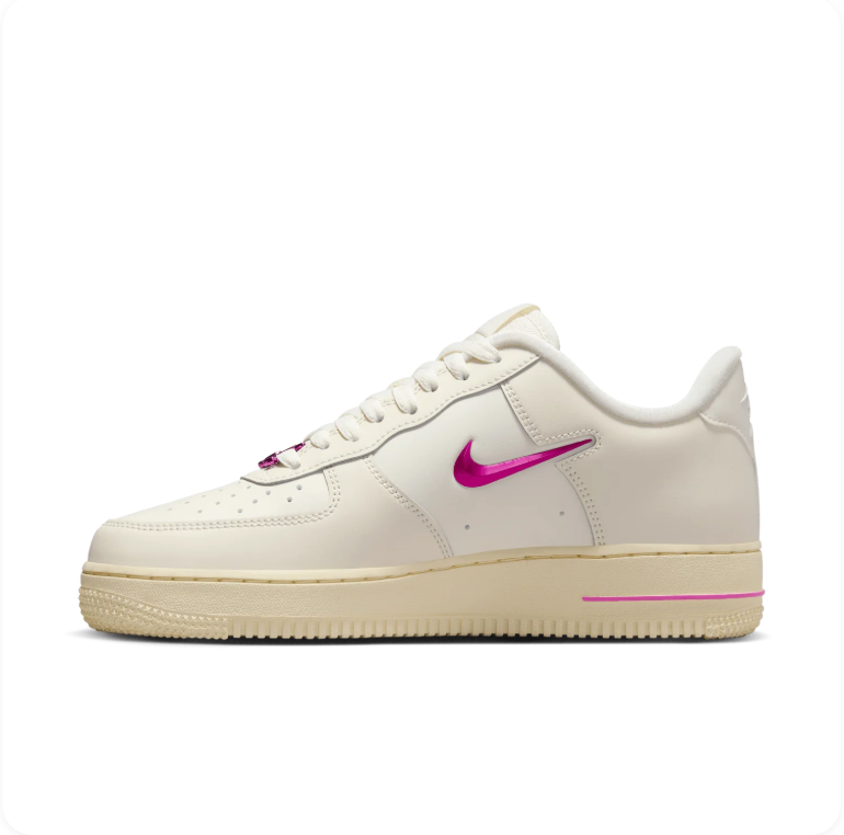 Nike Air Force 1 '07 – Sail/Laser Fuchsia Jewel Swoosh (Women's)