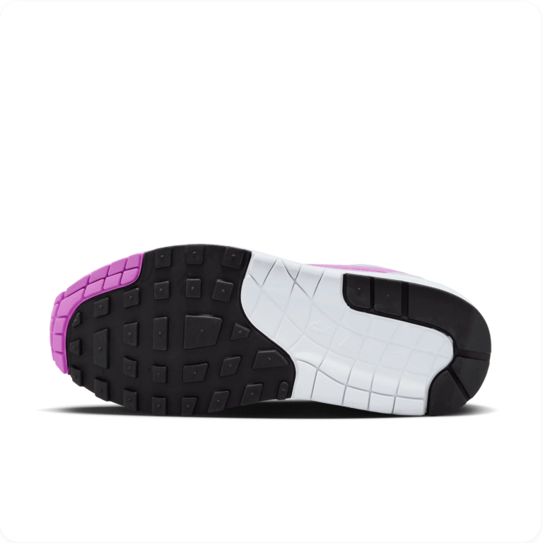Nike Air Max 1 – White/Fuchsia Dream/Neutral Grey (Women's)