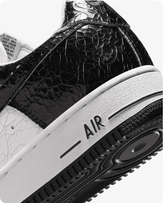 Nike Air Force 1 '07 – White/Black Crocodile Patent Leather