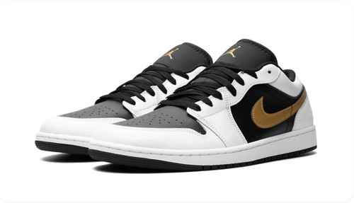 Air Jordan 1 Low – White/Grey/Black/Metallic Gold