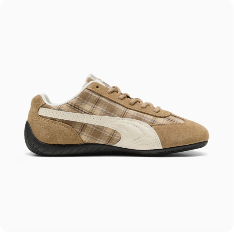 Puma Speedcat OG – Tan/Cream Plaid Print