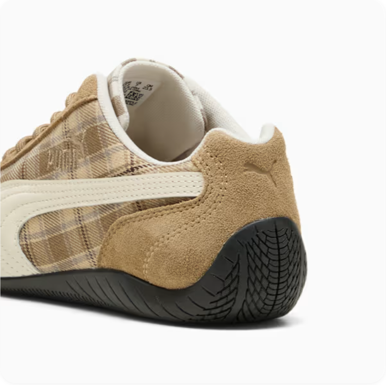Puma Speedcat OG – Tan/Cream Plaid Print