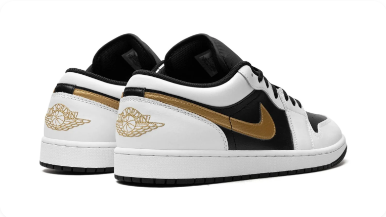 Air Jordan 1 Low – White/Black/Metallic Gold