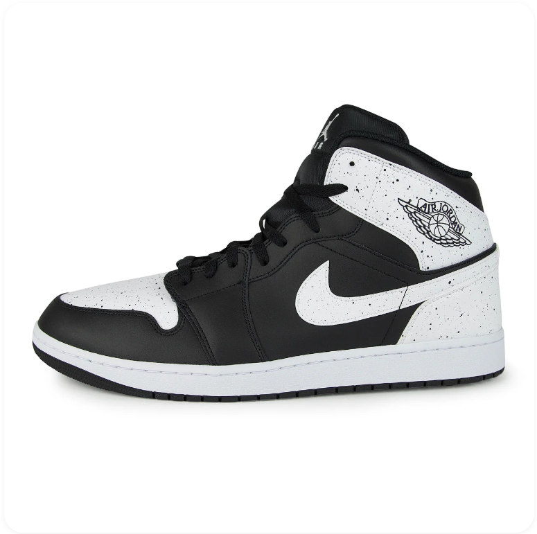Air Jordan 1 Mid – Black/White Speckle