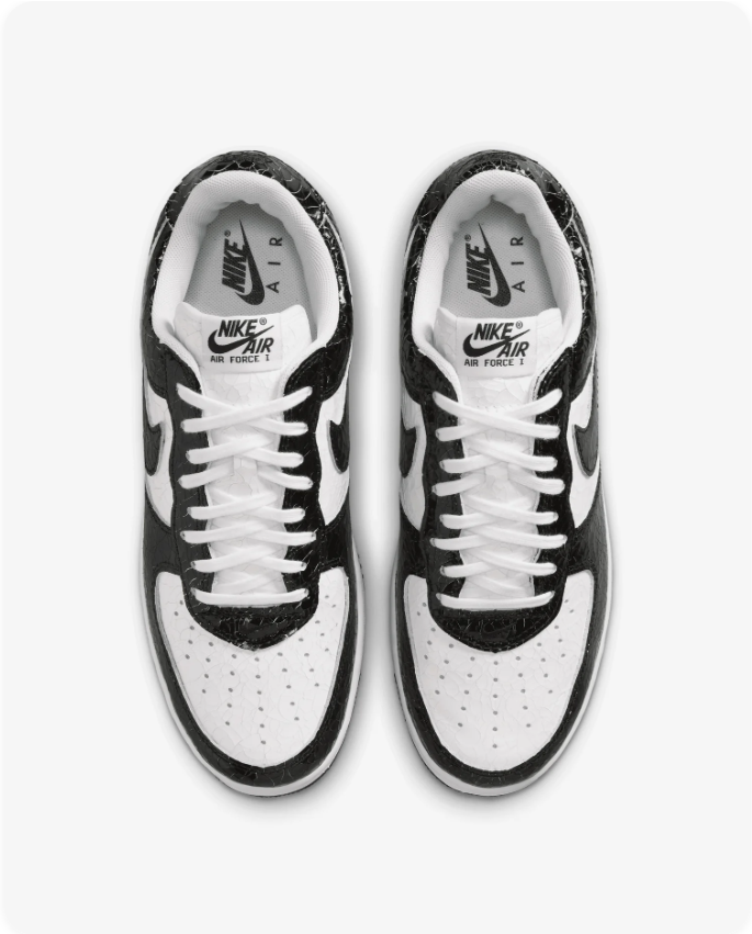 Nike Air Force 1 '07 – White/Black Crocodile Patent Leather