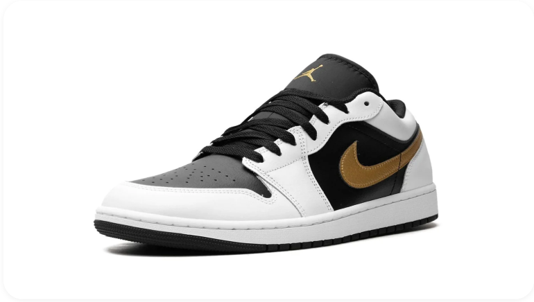 Air Jordan 1 Low – White/Grey/Black/Metallic Gold