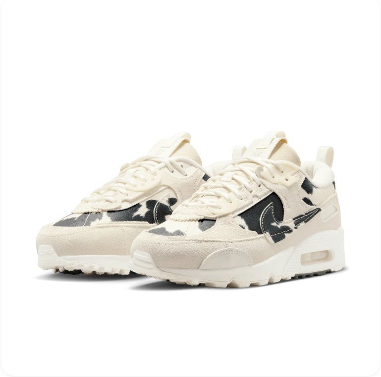 Nike Air Max 90 Futura – Sail/Black Cow Print (Women's)