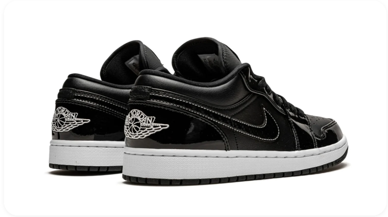 Air Jordan 1 Low SE – Black Patent Leather/White