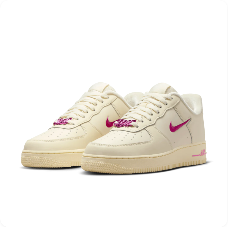 Nike Air Force 1 '07 – Sail/Laser Fuchsia Jewel Swoosh (Women's)
