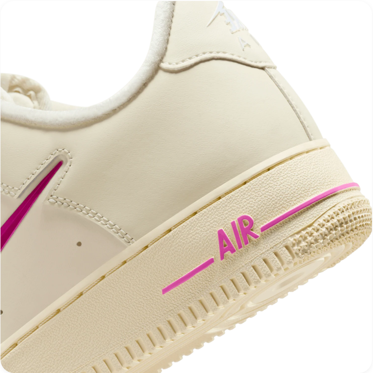 Nike Air Force 1 '07 – Sail/Laser Fuchsia Jewel Swoosh (Women's)