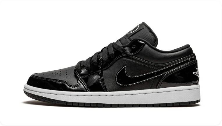 Air Jordan 1 Low SE – Black Patent Leather/White