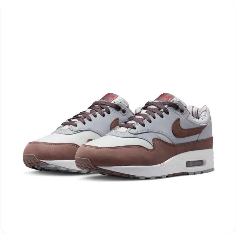 Nike Air Max 1 – Ironstone/Chocolate Brown/University Red
