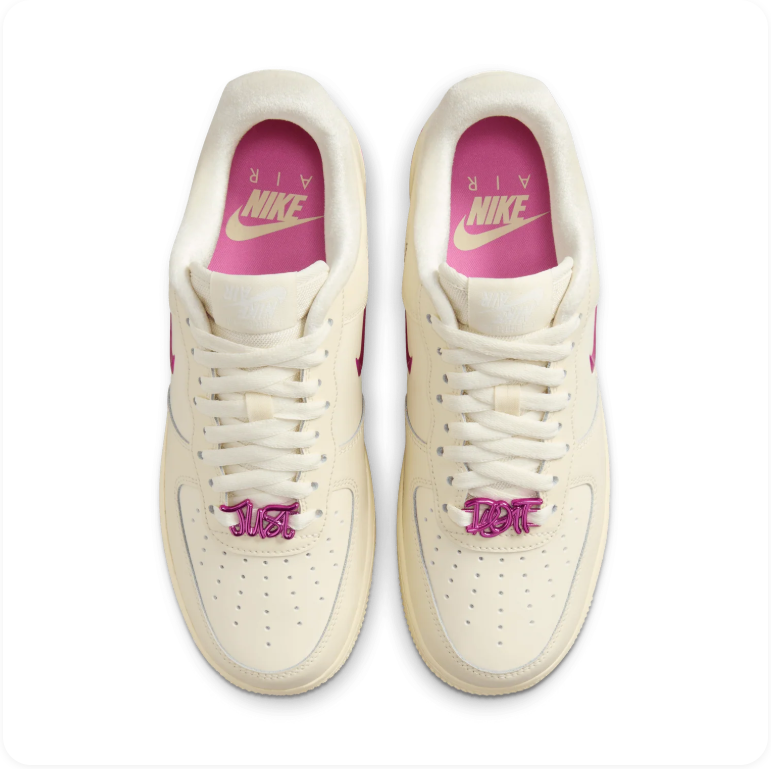 Nike Air Force 1 '07 – Sail/Laser Fuchsia Jewel Swoosh (Women's)
