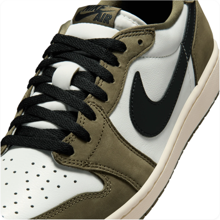 Air Jordan 1 Retro Low OG – Medium Olive/Black/Sail