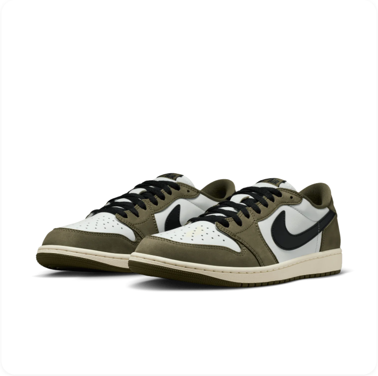 Air Jordan 1 Retro Low OG – Medium Olive/Black/Sail